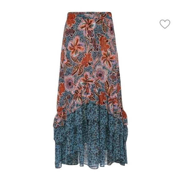 MISA LOS ANGELES- Esti Floral High-Low Midi-Skirt- Small - Picture 3 of 8